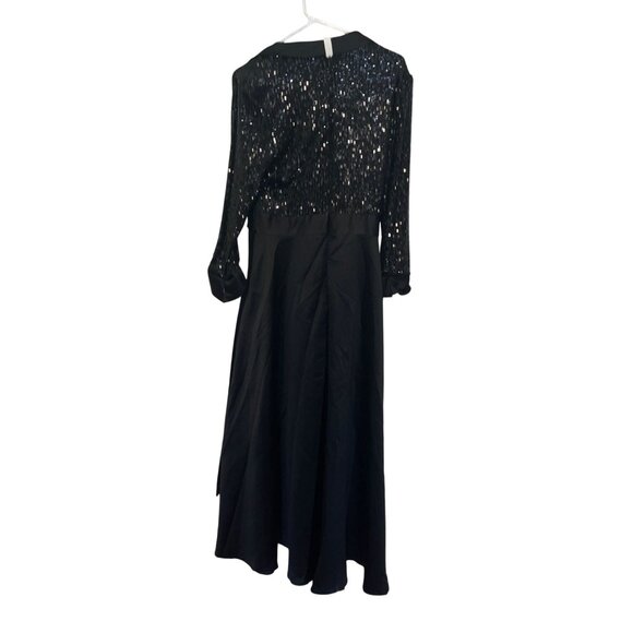 XSCAPE JONNA SEQUIN TUXEDO BODICE AND SATIN SKIRT MAXI DRESS 12 WOMENS ($300) - Picture 6 of 8